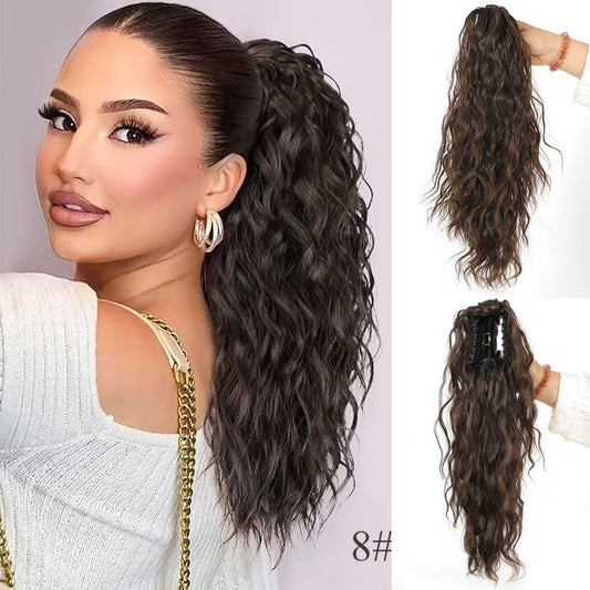 💜26 Inch Curly Wavy Frizzy Hair Extension with Ponytail💜